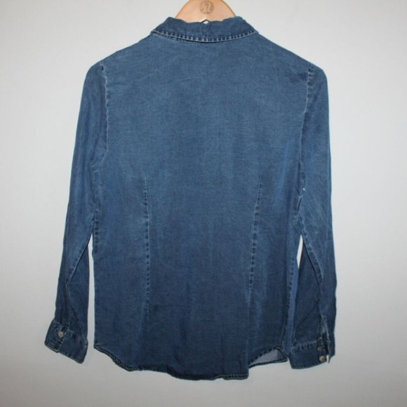 Soft Surroundings Chambray Button Up Shirt HW9221 - Picture 5 of 6